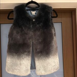 Little Marc Jacobs Gray and White Faux Fur Vest